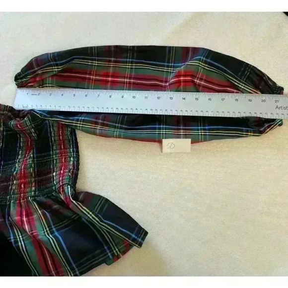 NWOT J Crew Puff-sleeve smocked top in Stewart tartan BE867 Size XS Holiday - Picture 5 of 9